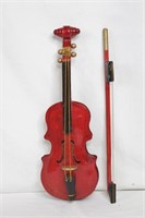 Decorative Violin & Bow (Wood)