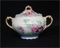 Antique Porcelain Austria Lidded Sugar Bowl
