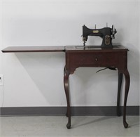 Vintage White Rotary Sewing Machine & Cabinet