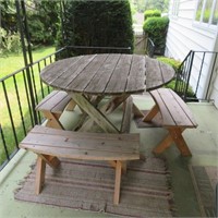 Round Picnic Table & Benches