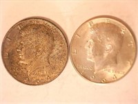 Kennedy Half Dollars-(2) 1964D; 90% Silver;