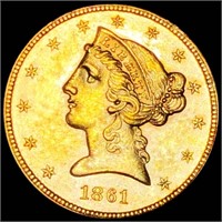 1861 $5 Gold Half Eagle UNC