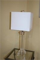 Glass base table lamp 29"H