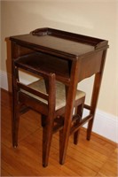 Telephone table with 20" stool, 20 X 15 X 30"H