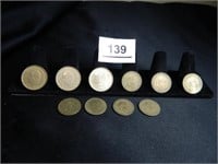 Spanish Coins; (10); 1950's; 1960's; 1990's;