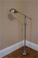 Brushed nickel adjustable arm floor lamp 57"H