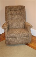 Tweed upholstered rocker recliner