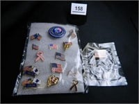 U.S. Flag Pins; 50th Korean War Pin;