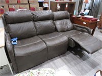 LEATHER SOFA W/ RECLINERS ON EACH END
