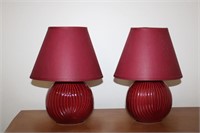 Pair of ceramic base dresser lamps,