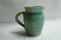 Signed Glazed Pottery Jug 6 inches tall
