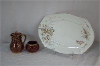 Semi porcelain English platter 16", Burslem