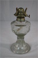 Clear glass base oil lamp 7"