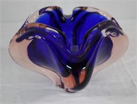 Unsigned chalet glass bowl 5.5 X 4.75"