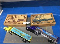 2 Ertl semi tractor trailers, 1/64 scale