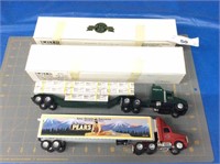 2 Ertl semi tractor trailers, 1/64 scale