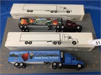 2 Ertl semi tractor trailers, 1/64 scale