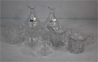 Two Bohemian crystal cruets (no stoppers) 6.25"