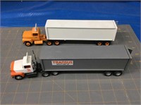 2 Winross semi tractor trailers, 1/64 scale