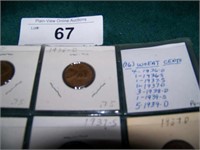 Sheet of Wheat Cents. Various Dates