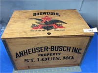 Budweiser Old Time wood checkerboard case
