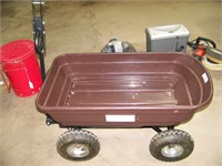 Yard wagon w/dump box & dual towing handle
