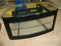 Glass 3-shelf TV stand