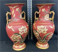 Pair of Home Accents Floral Vases