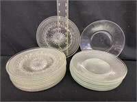 20 Mixed Glass Dessert/Salad Plates