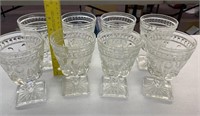 Set of 8 Vintage Pressed Glass Dessert Cups