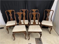 Set of 6 - Kincaid Queen Anne Style Dining Chairs