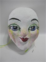 10" Hand Colored Paper Mache Mask