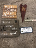 Lot of 5 Home decor Signs