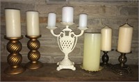 Assortment of Metal Candle Holders