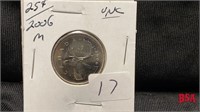 2006, 25 cent coin, UNC