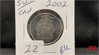 2002, 50 cent coin, Canadian, BU