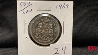 1969 50 cent Canadian coin