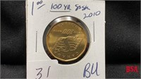 2010 $1  Saskatchewan Rough Riders coin