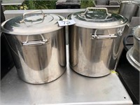 (2) 50qt Stainless Cookers