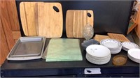 Small Plates, Wood And Glass Cutting Boards
