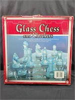 GLASS CHESS & CHECKERS APPEARS NEW