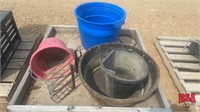 Pallet of Heated Water Bucket, Feed Tub, Pails etc