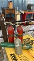Fire Extinguisher (2) & Oxygen Tanks (3)
