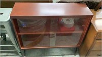 Cherry Book Case With Glass Doors 35 3/4” W 11