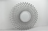 Metal Round Sun Shape Mirror Decor