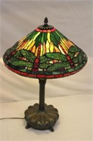 24" Stained glass dragonfly Lamp