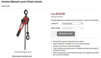 Ironton Manual Lever Chain Hoists