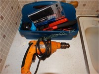 1/2" Hammer Drill & asstd. tools in caddy