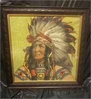 Old Hand-painted Indian Chief