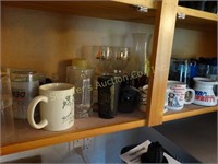 Asstd. glassware, mugs, etc. contents of 1 shelf
